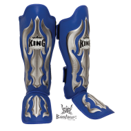 King Schienbeinschützer "Fantasy 1" blau Leder skintex