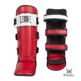 Leone 1947 Shinguards "Shock" red and white leather