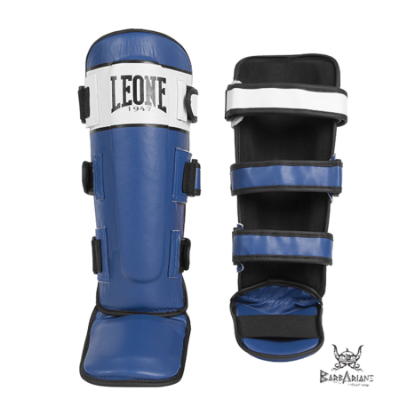 Leone 1947 Shinguards \\"Shock\\" blue and white leather images, photos, pictures on Shinguards PT111