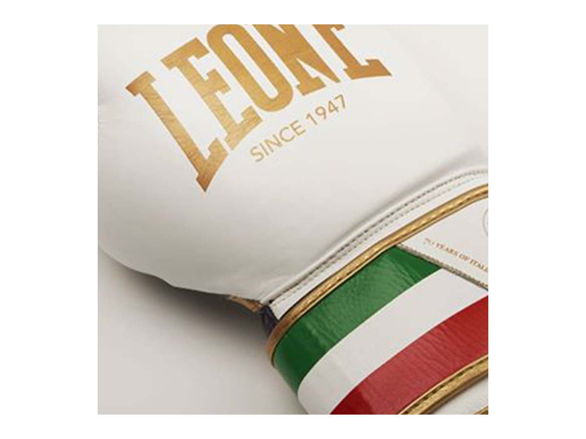 View our Leone 1947 boxing gloves 'Italy' white GN039 at Barbarians...