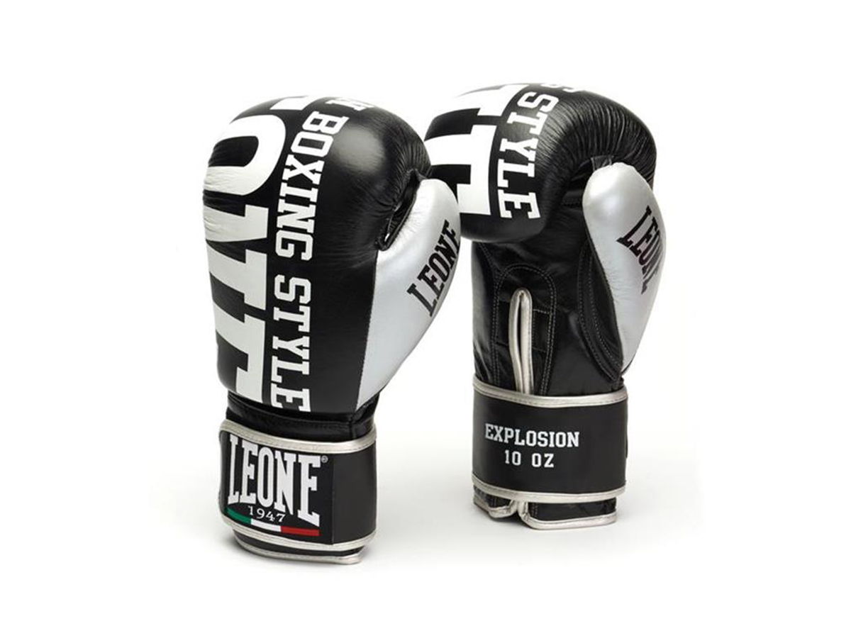 View our Leone 1947 Boxing gloves \Explosion\ Black GN055-01 at