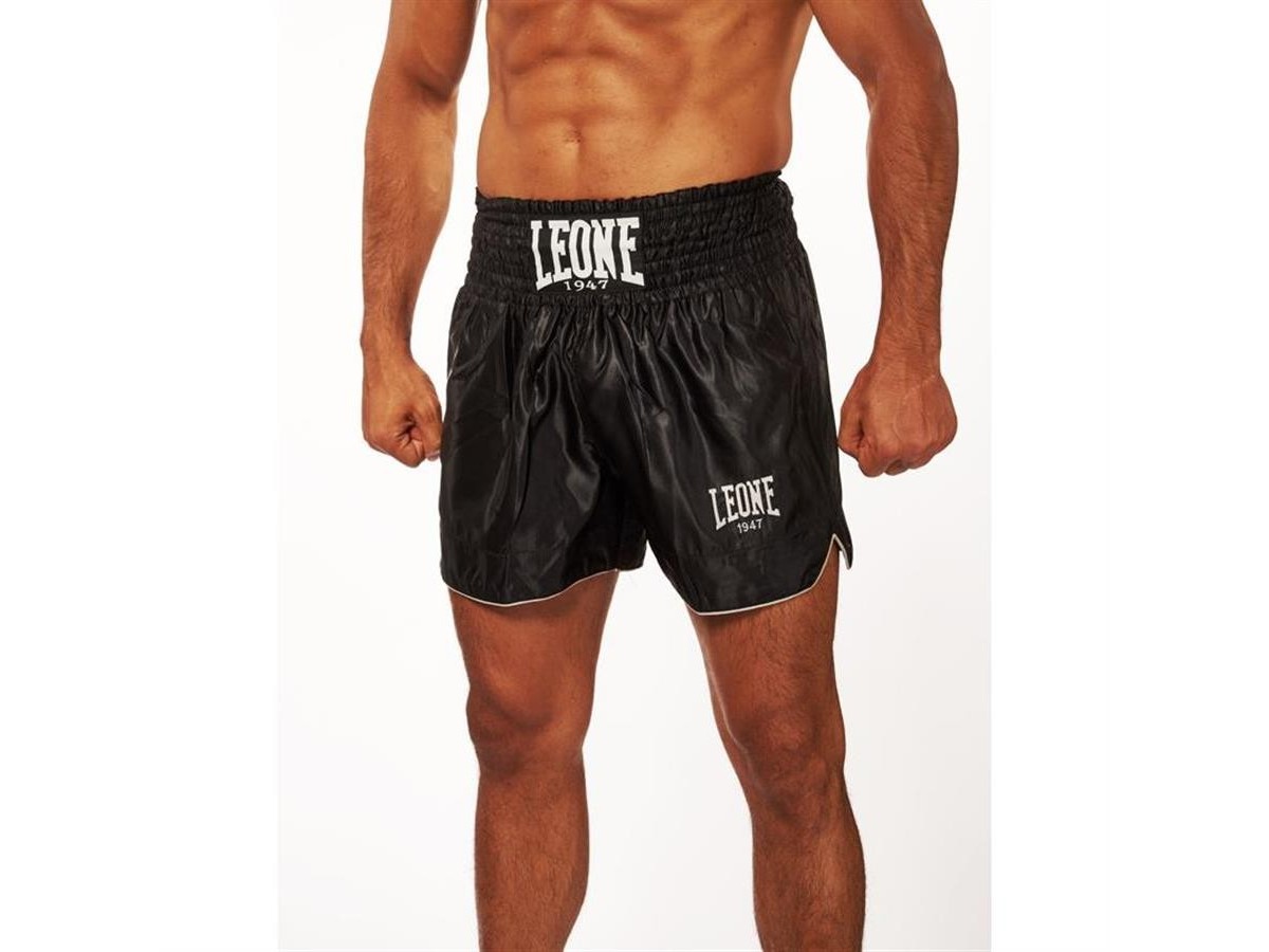 Basic Black LEONE 1947 Kick Boxing Muay Thai Shorts 