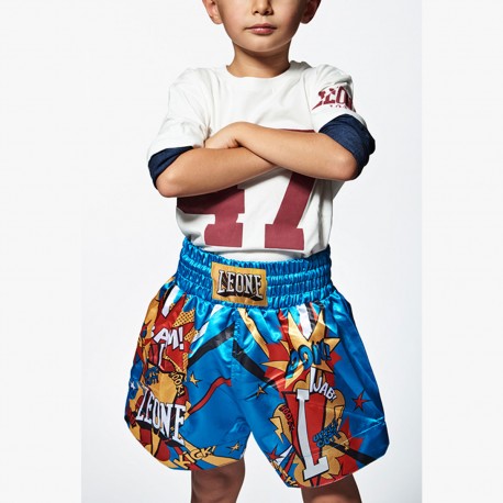 Photo de Short enfant Kick boxing et boxe thai Junior | enfant HERO Leone 1947 pour short kick boxing | short boxe thai ABJ02