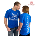 Barbarians Fight Wear T-Shirt blau Baumwolle Elasthan